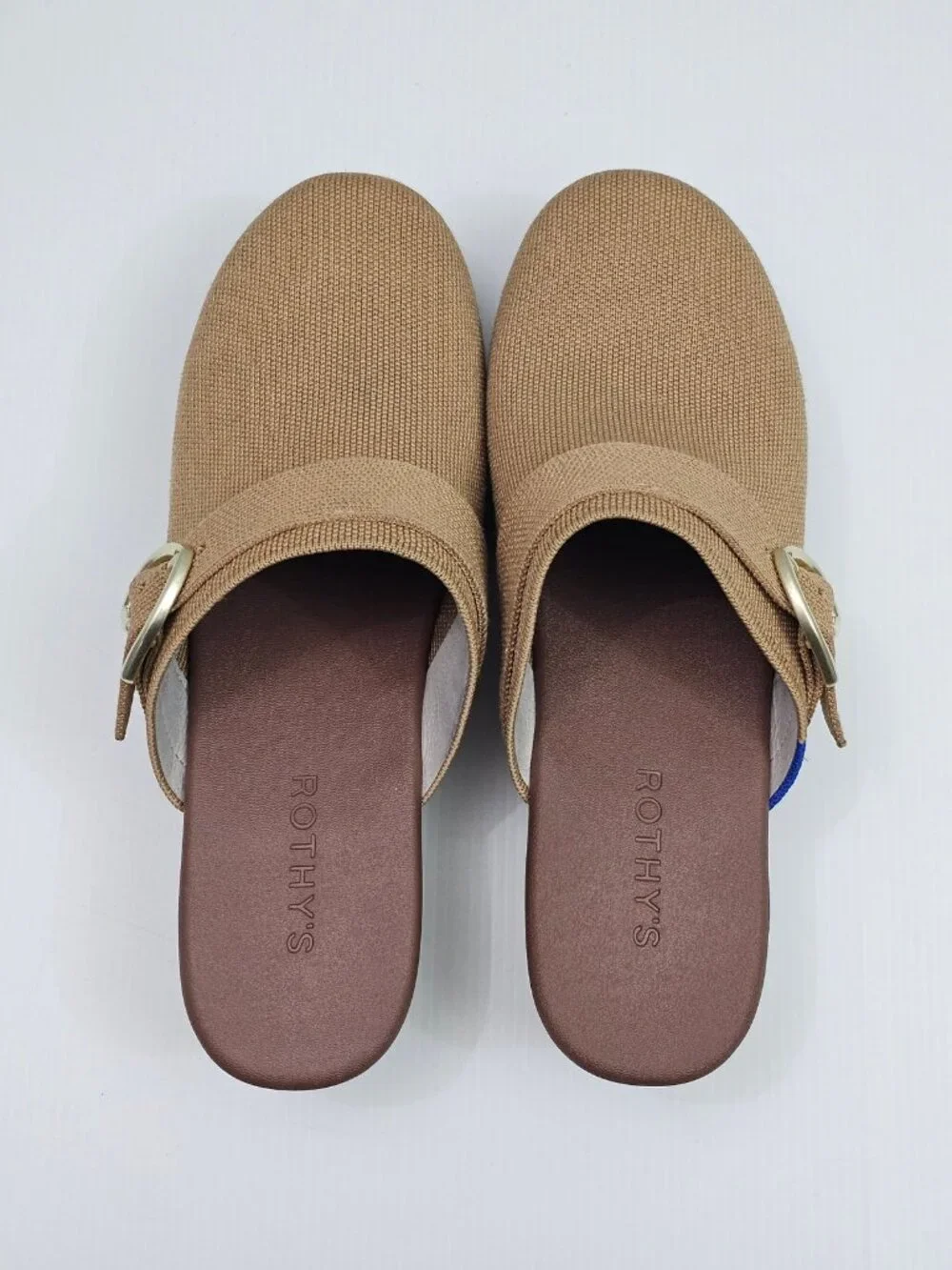 Rothy's The Classic Clog Platform Mule Womens 10 Butternut Knit Slip On Comfort - Picture 8 of 14